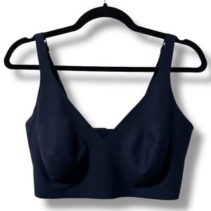 Bombas Navy Solid V Neck Wireless Lounge Bra Women's Plus 1X Stretch Comfort EUC